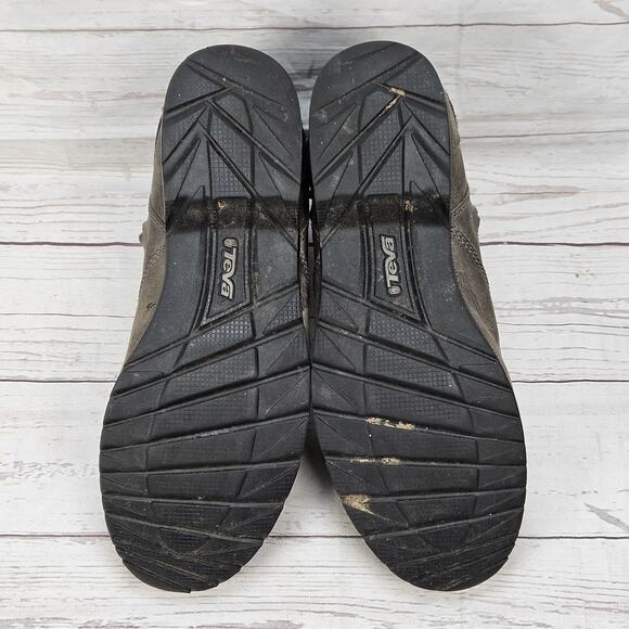 Teva Boots Womens 8.5 Biker Gray Leather Side Zip Round Toe Casual 1008009 - Picture 5 of 7